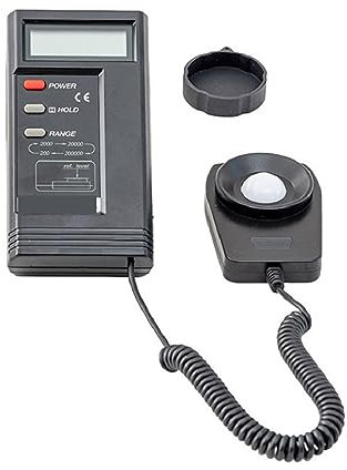 Luxometro, Medidor De Lux Digital Medidor De Luz LCD Detector De Brillo UV Lineal For Ojo CRT TV Pantalla LED Retención De Datos,para jardín, interior y fotografía