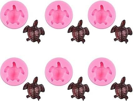 6Pcs Sea Turtle Resin Mold Small, 3D Animal Silicone Molds for Resin Casting, Tortoise Making Mold for DIY Resin and Plaster Casting,Cake,Chocolate,Soap,Moulding