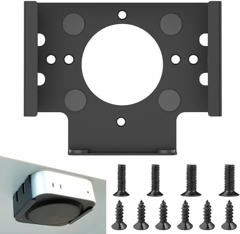 Mac Mini M4-stativ, VESA-hållare för Mac Mini M4/M4 Pro, kolstålhållare vägghållare/skrivbordshållare/bildskärmhållare, ventilation värmeavledning platsbesparande (svart)
