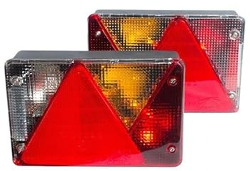 ASPÖCK Set luci posteriori Multipoint IV 7 funzioni per rimorchi UNITRAILER TEMARED 12V indicatore direzione luce stop retromarcia fendinebbia targa e riflettore