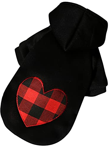 Generisch Haustier Winter Hoodies Fleece Sweatshirt Haustier Katzen Hunde niedliche warme Haustierkleidung (Red, M)