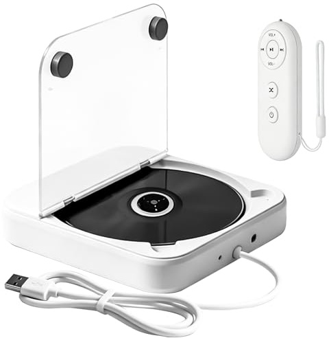 Reproductor de CD para coche, reproductor de CD universal con puerto USB/AUX, unidad de CD externa con mando a distancia, compatible con radio de coche, reproductor de CD para vehículos, ordenador