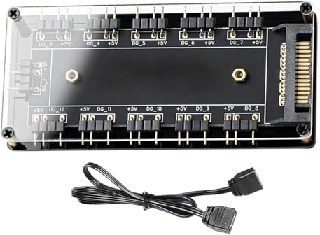 Computer Case Fan Hub Multifunctional Stable Long-Lasting Dustproof | Game Chassis ARGB Light Controller Dustproof for Game Chassis E-sports Workbench