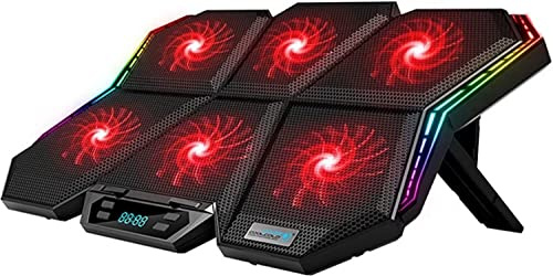 DANNMPX Enfriador Laptop Almohadilla De Enfriamiento para Computadora Portátil para Juegos, Ventilador Twin Turbo Soporte para 2 Puertos USB Disipación Calor Rápida Soporte
