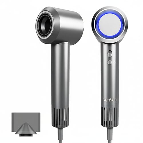 2026 Ionen Föhn & Professioneller Haartrockner, 2 Min. Schnelltrocknen | 110.000 RPM Bürstenloser Motor, 300 Mio. Ionen, Intelligente Temperaturkontrolle, Magnetdüse, Superleicht, 1600W（Edelgrau）