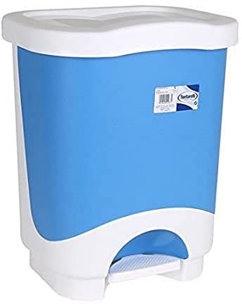 Tontarelli – Cestino rifiuti a Pedale 8L Idea Crema/Blu