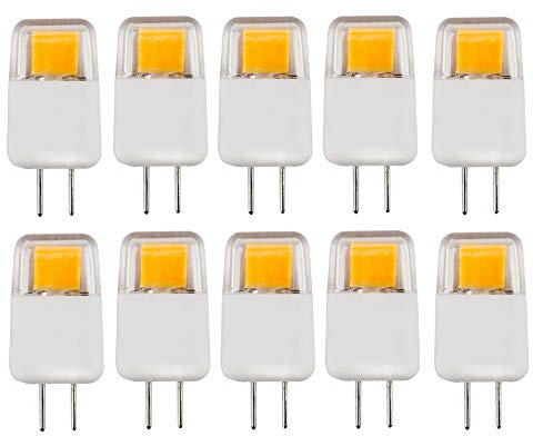CBConcept UL Listed, 12 Volt G6.35 LED Light Bulb, 10 Pack, Epistar COB 1.7 Watt, Dimmable, 220 Lumen, Warm White 3000K, 360 Degree Beam Angle, 20W Equivalent,Halogen Replacement Bulb