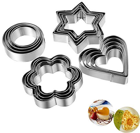 DekoShop Boutique de décoration étoile, Coeur, Cercle, Fleurs métal à Biscuits Formes, 3–7,5 cm