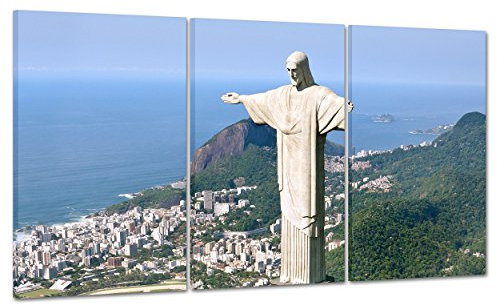 Bild auf Leinwand Canvas – Gerahmt – fertig zum Aufhängen – Rio De Janeiro – Christus Statue 100x50cm