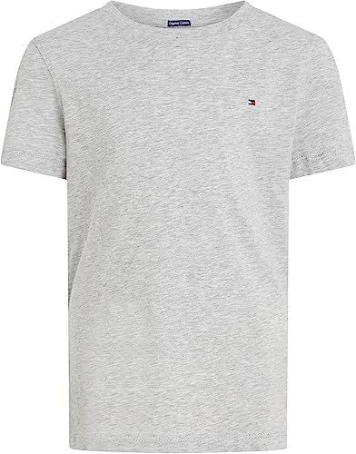 Tommy Hilfiger Boys’ Short Sleeve Round Neck T-Shirt, Grey (Grey Heather), 16 Years