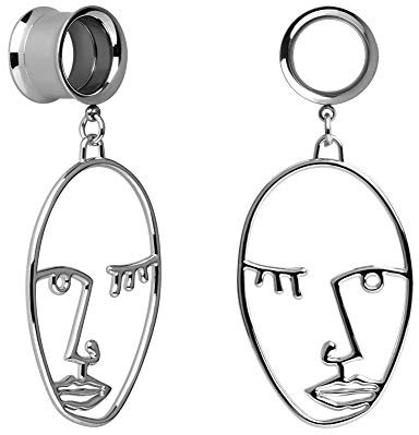 COOEAR Ohr Plug Tunnel Gauge Piercing Gesicht Design Anhänger Edelstahl Schraube 13/16