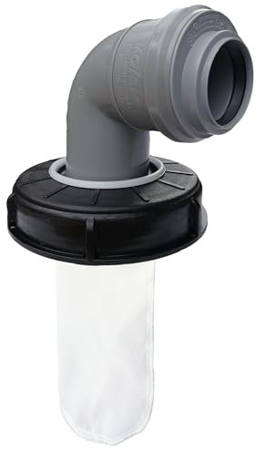 FN-Technik IBC lid filter, rain water filter, lid DN 150 HT DN 75 nylon, article: bend DN 75 red, DN 50