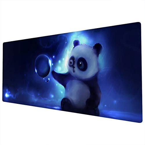 Large Mouse Mat | XXL Mouse Pad | Extended Mouse Pad | Desk Mat Large | Large Mouse Mat Gaming | Full Desk Mouse Mat | Gaming Mouse Pad Large | 900 x 400 Mouse Mat | Panda Blue Black White