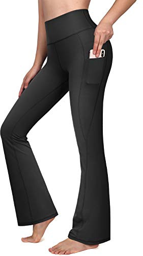 G4Free Yoga-Hosen für Damen Bootcut Yogahose mit Taschen Flare Hose Hohe Taille Sporthose Lang Hosen Fitness Training Jogginghose