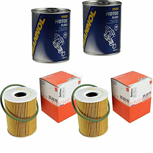 QR-Parts Set 85708136 OX 254D5 9900 2x Original MAHLE/KNECHT Ölfilter + SCT Motor Flush Motorspülung