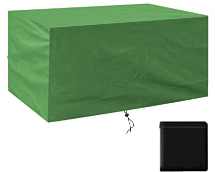 WLL Abdeckplane für Gartenmöbel, 220x200x90cm(Grün), Schutzhülle Abdeckhaube Rechteckig Oxford 420D Wasserdicht Winterfest Gartenmöbel Abdeckung für Balkonmöbel Sitzgruppe
