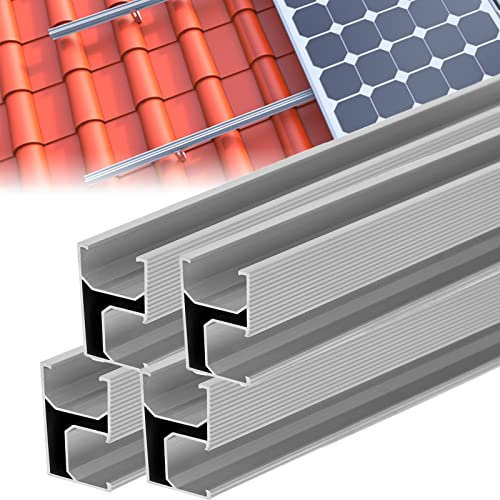 Solarmodul Halterung Aluprofil, Photovoltaik Montageschiene 1500mm 4 Set, Befestigung Solarmodul montageschiene, Dachhalterungen Solarmodule Schienen