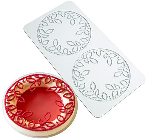 Silikonform in Form eines hohlen Blattes für Schokolade, 3D-Bonbons, Mahlzeiten-Dekorationen, Fondant, Polymer Clay – Oblatt-Ring, 22,4 x