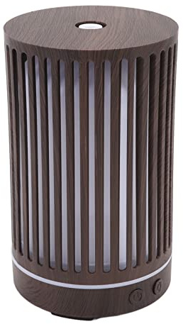 Mini Humidificador, Humidificador Silencioso de Alta Seguridad para Plantas de Interior, 200 Ml de Luz LED Colorida de Noche Humidificador de Plantas de Estilo de Grano de Madera para Interiores(EU)