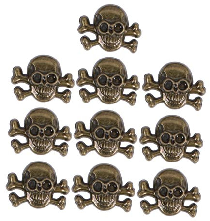 EXCEART 10st -punk- -gestüt Knochengotik Gestüt Diy-handwerk Schädelknöpfe Für Leder Schädelbolzen Metallschraube Zurück Spikes Schraubbolzen Doppelkappe Aus Metall Knopf Niet