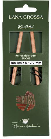 Lana Grossa Rundstricknadel Buche | nachhaltig & beliebt | leicht & robust | glatte Holzoberfläche | angenehmes Stricken mit rutschigem Garn | verschiedene Größen - 120/12,0