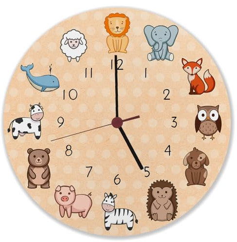 Orologio per bambini con simpatici animali orologio da parete bellissimo orologio per la cameretta dei bambini con animali carini come decorazione per la stanza di bambini piccoli o bambini in età