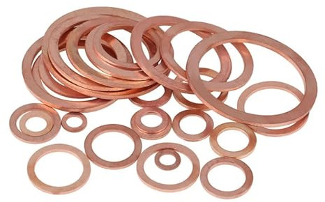 jiuxinyun 5-50 pz Rondella di Rame for la Coppa Dell'olio Tappo M5 M6 M8 M10 M12 M14 M16 M18 M20 M22 M24 M27 M30-M60 di Tenuta Rondella Solida Guarnizione di Tenuta Piatta Anello(M8x14x1mm 50pcs)