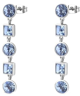 Brosway Symphonia women's pendant earrings in 316L steel with blue crystals BYM181 | Pendientes colgantes con cristales | Colección SYMPHONIA - BYM181