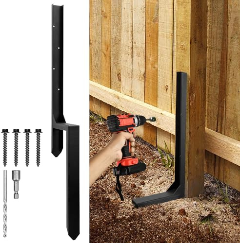 Fence Post Repair Kit, Heavy Duty Steel Fence Post Anchor Ground Spike for Repair Tilted, Broken Wood Fence Post (Double Legs - Set 1) | Heavy Duty Steel, Fence Post Anchor Ground Spike, For Repair Tilted, Broken Wood Fence Post