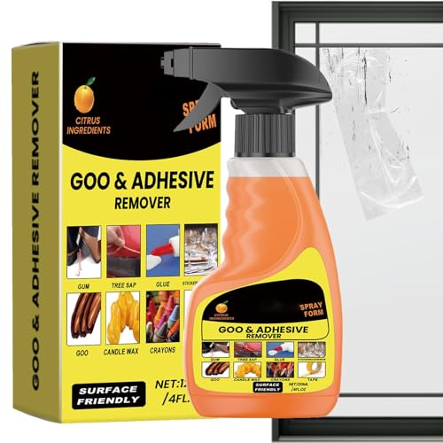 Removedor de adhesivo para cinta de elevación de calcomanías, spray de eliminación de pegamento, 120 ml, removedor de pegamento multifuncional seguro para interiores de automóviles, elimina