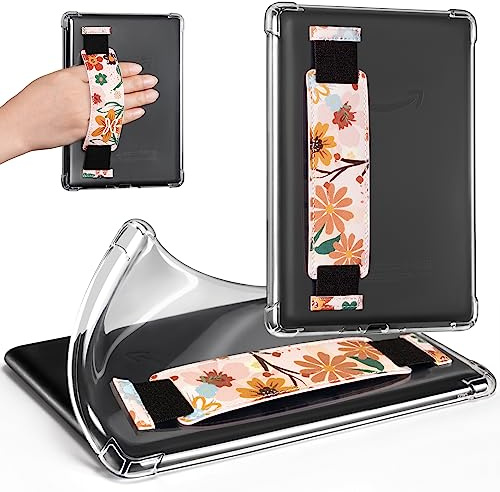 CoBak Clear Hülle für Kindle Paperwhite - 6,8 E-Reader (Modell Nr. M2L3EK/ M2L4EK), Leichte Kratzfeste Weich (Blume-durchsichtig)
