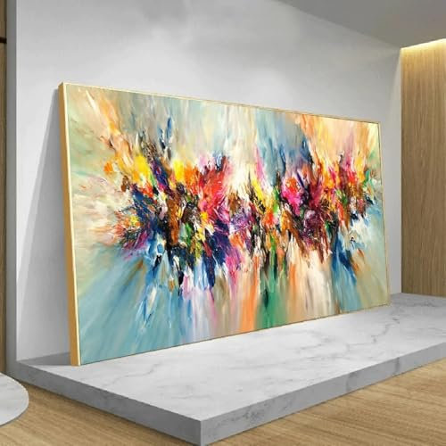Abstrakte Kunst Bunte Bilder Leinwandmalerei Poster Drucke Wandkunst Bild für Wohnzimmer Home Dekorative Gemälde 50x100cm (20x39 Zoll) Ungerahmt