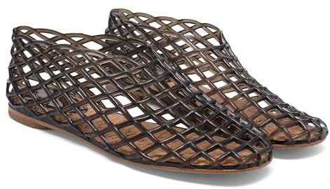 FIENZA Jelly Mesh - Zapatos planos de ballet para mujer, sandalias planas huecas de gelatina transparente, cómodas, para verano, playa, bailarina, sin cordones, ligeras, de PVC, Xh01 Negro, 36.5 EU