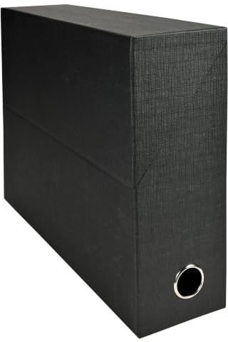Exacompta - Réf. 89521E - 5 boîtes transfert en papier toilé - Dos 90 mm - Avec un œillet en métal - Pour format A4 - Dimensions 25,5 x 34 x 9 cm - noir - livrées montées