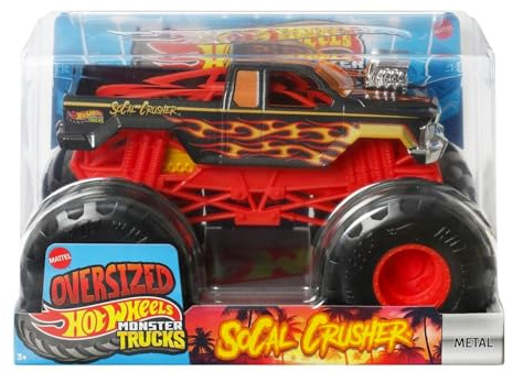 Hot Wheels Monster Trucks Vehículo de Juguete Authentic Monster Truck Escala 1:24 para niños de 3 años en adelante