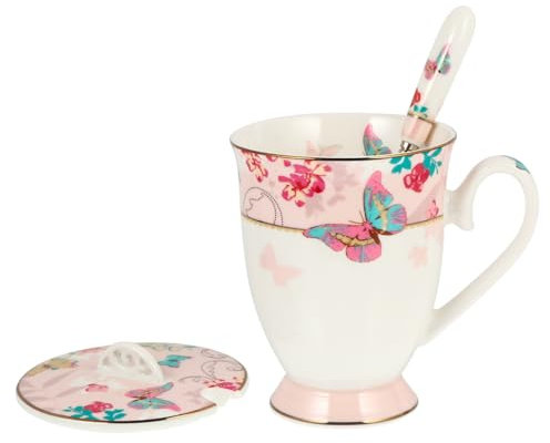 Amosfun 4-teiliges Keramikbecher-set Kaffeetasse Deckel Löffel Wasserbecher Kelchbecher Robustes Material Für Die Home-restaurant-bar