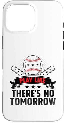 Coque pour iPhone 16 Pro Max Jouez comme il n'y a pas de tomorrow Catcher Pitcher Softball