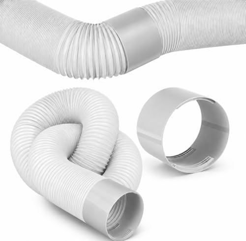 Tuyau d'évacuation d'air avec adaptateur, 150 mm x 1,5 m et kit d'accessoires, tuyau flexible, tuyau d'air, tuyau de ventilation, utilisé pour climatisation, sèche-linge, hotte aspirante