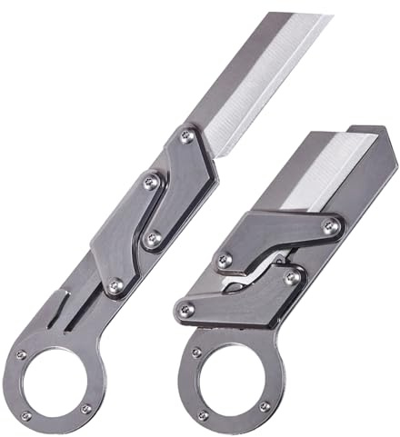 Promithi Couteau Pliant Morphing, Couteau de Poche en Acier Inoxydable, Couteau de Chasse Polyvalent Portable EDC pour le Camping en Plein air, l'aventure en Milieu Sauvage et la Survie