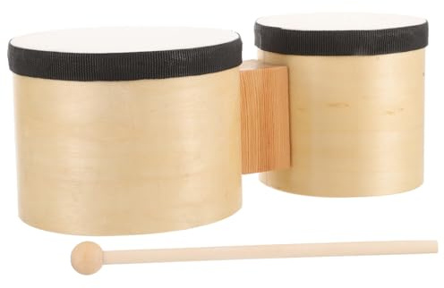 MILISTEN Bongo Trommel Holz 4 und 5 Zoll mit Drumsticks Handperkussionsinstrument für Kinder und Erwachsene Natürlicher Klang Musikinstrument für Früherziehung und Tanz