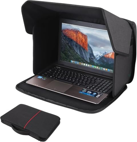 poidowis Pare-Soleil Portable pour Ordinateur Portable 12-16 Pouces - Protection Confidentialité (Pare-Vue) et Anti-Reflets - Pliable à Angle Réglable - pour Travail Extérieur, Plage, Bureau