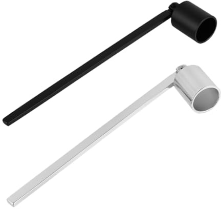 Ipetboom Candle Snuffer and Alloy Candle Extinguisher Set Portable Household Black and Silver 2pcs for Aromatherapy and