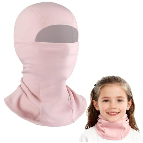 Werownsgso Passamontagna per bambini Balaclava invernale antivento caldo maschera da sci maschera per ragazzi ragazze elastico maschera viso per sport all'aria aperta bicicletta corsa, Colore: rosa