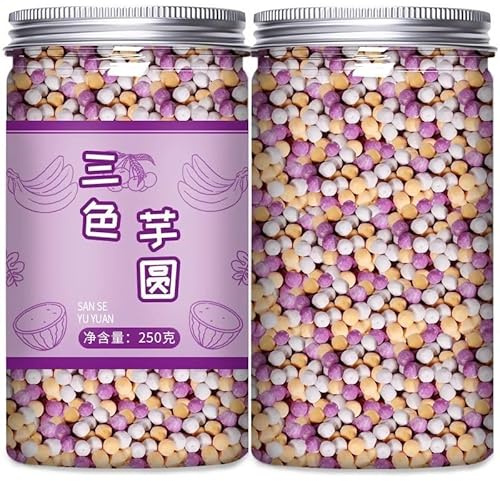 Instant small taro balls, Sweet Bubble Milk Tea, soft and sweet colorful taro balls, pearl milk tea, dessert drink ingredients, small rice dumpling, Chinese dim sum, Summer dessert syrup (500g*1 bag)