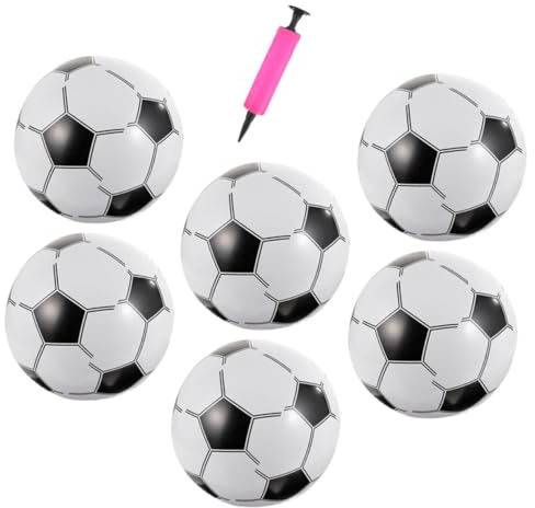TOBBOMEY Palloni Gonfiabili per Spiaggia e Piscina con Pompa Palloni da Calcio Leggeri e Portatili per Giochi all Aperto Chiuso Adatti Adulti per Feste Estive e Attività Colore Casuale
