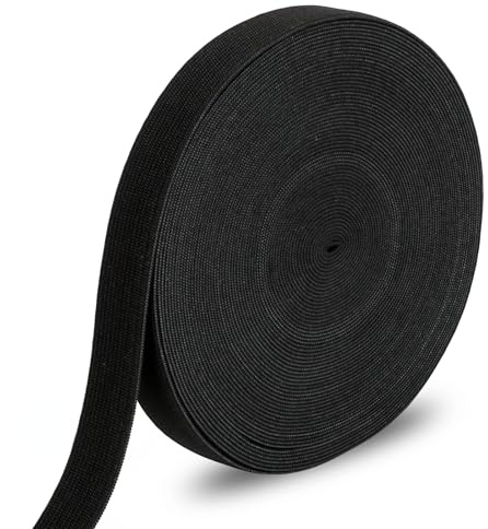AiQInu Bande Élastique 2cm x 14m – Élastique de Couture pour Ceinture de Pantalon, Bande Large pour Vêtements, Noir