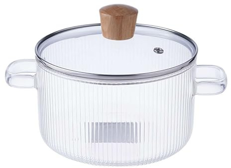 Simmer Pot,Glass Saucepan with Cover Glass Cooking Pot Glass Stovetop Pot and Pan with Lid for Pasta Noodle Soup Milk
