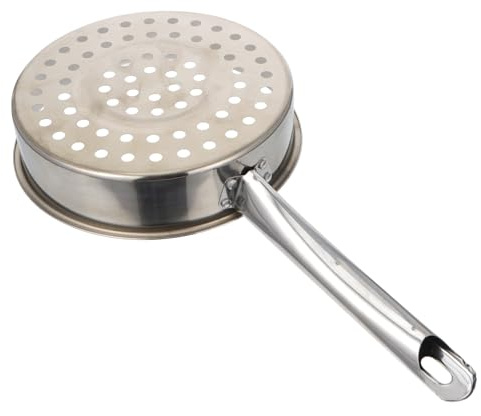 Veemoon Louche D’Égouttage en Acier Inoxydable Cuillère Filtrante avec Manche Long Anti-Chaude Passoire à Nouilles Multifonction pour Égoutter Pâtes Fruits et Légumes Usage la Cuisine