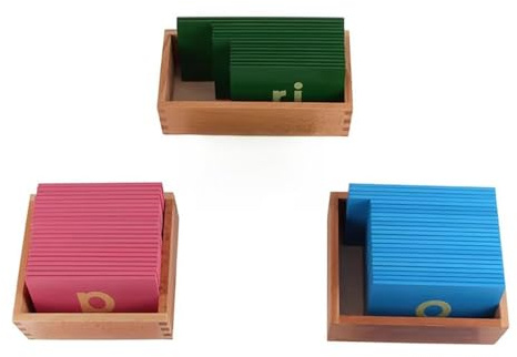 tyzqsm Montessori Sandpapierbuchstaben, hölzerne phonetische Lehrmittel Montessori Sandpapierbuchstaben, hölzerne phonetische Lehrmittel,3 pcs