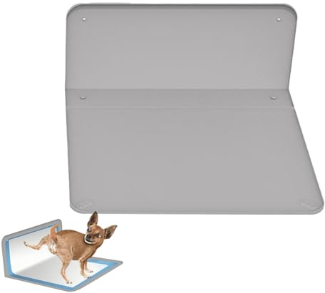 Faltbare Hundetoilette - Silikon L-Form Pinkelmatte Halter, Auslaufsichere Welpen Training Matte | Wandschutz für Rüden, Tragbares Klo mit Reise Auto, Leicht zu Reinigen Box